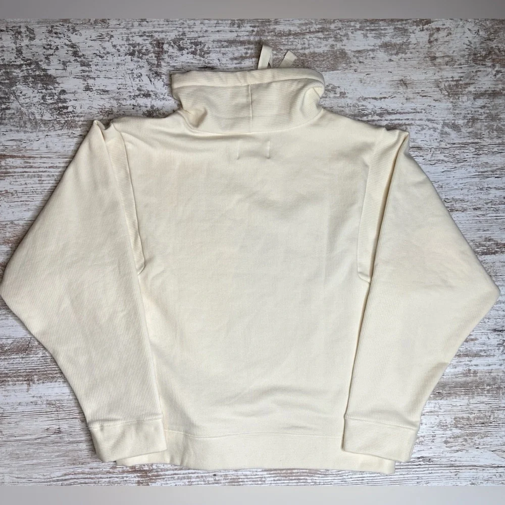 NWT Madewell MWL Ribbed Funnelneck Sweatshirt Medium Cream Relaxed Slouchy Boxy - Picture 9 of 9